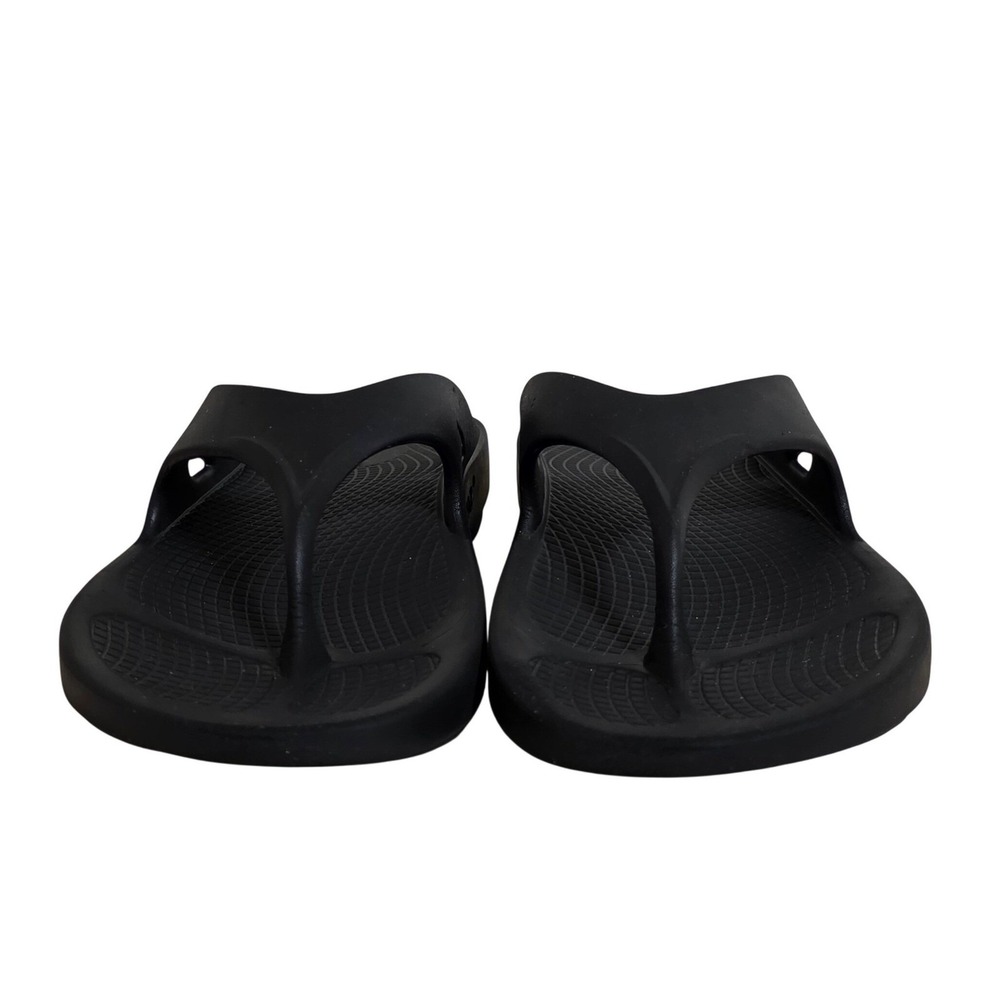 OOFOS Recovery Sandals Unisex Mens 8 Womens 10 Black Flip Flop Comfort - Picture 2 of 7